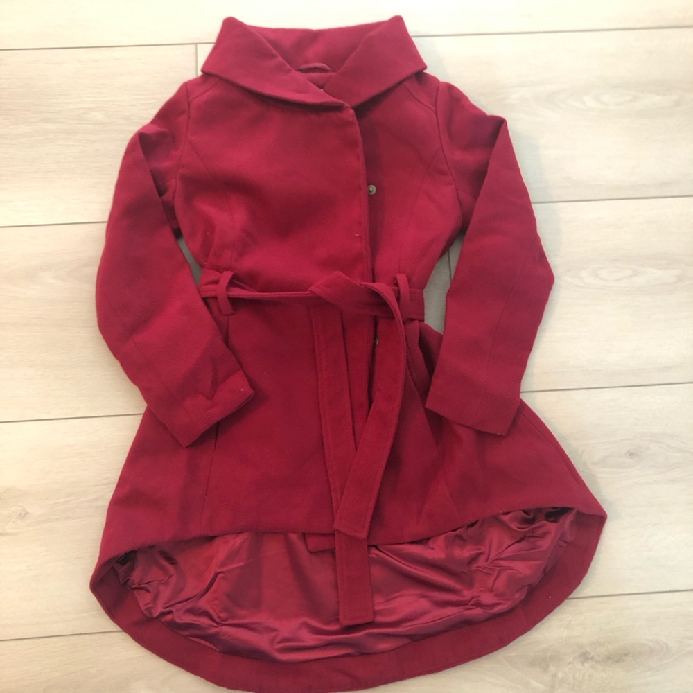 Joyfolie Neve Red Hooded Belted Coat - Girls Coat